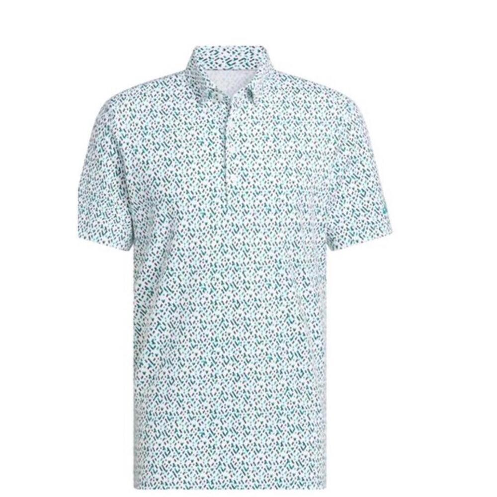 $80 Men's adidas Ultimate365 Micro Argyle White/Pure Teal Golf Polo JI5270 M - Picture 3 of 7
